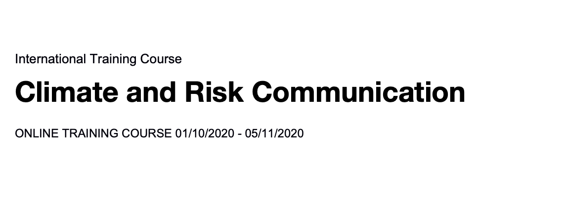 Climate and Risk Communication